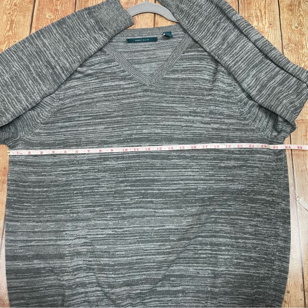 Perry Ellis Men's Knit Casual V-Neck Sweater Gray size XXL - Picture 6 of 10